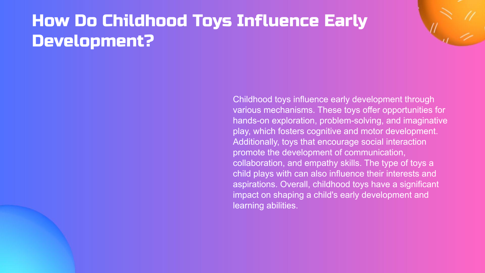 How Do Childhood Toys Influence Early Development?