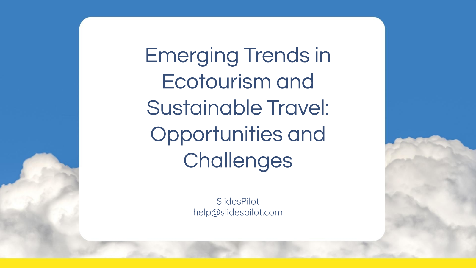 Emerging Trends in Ecotourism and Sustainable Travel: Opportunities and Challenges