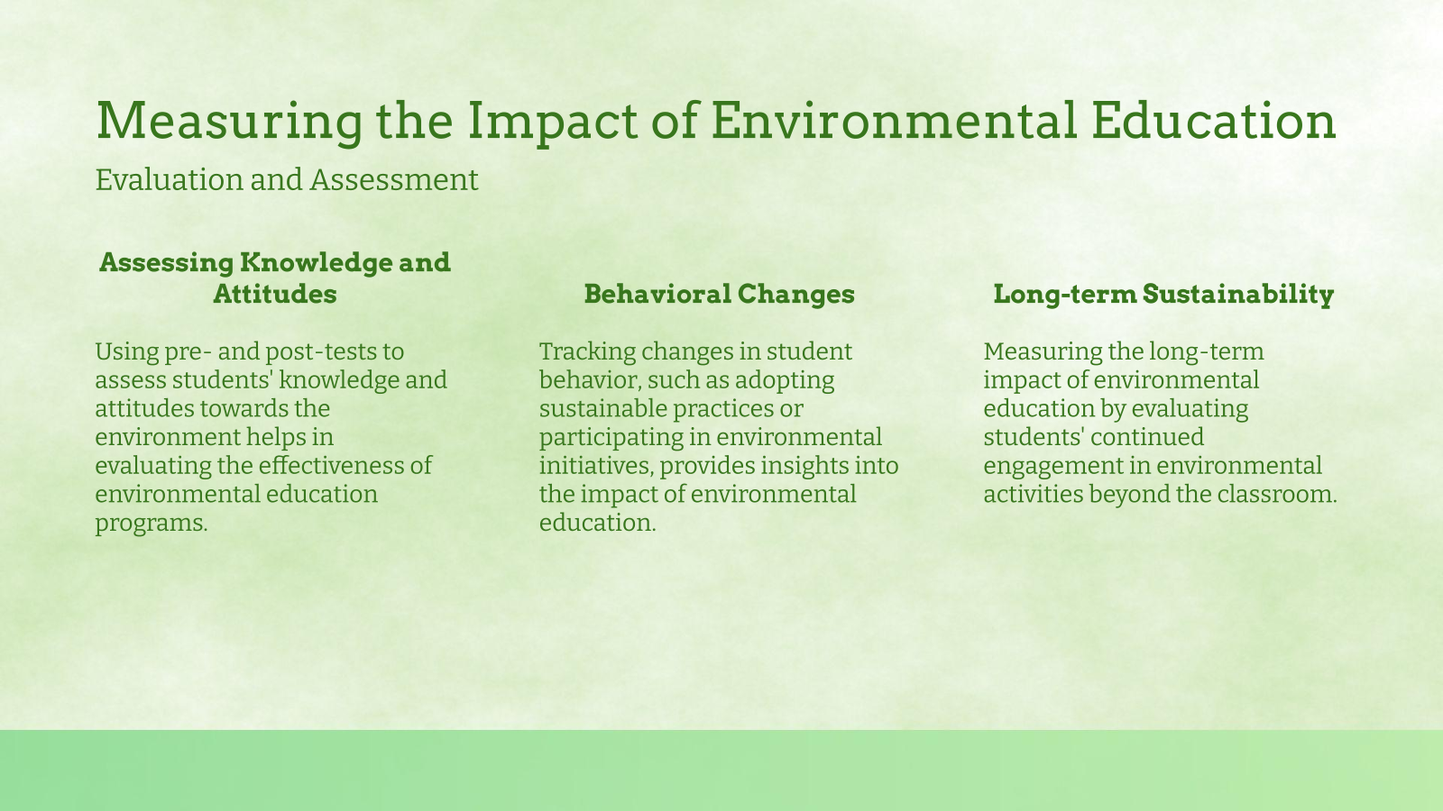 Measuring the Impact of Environmental Education