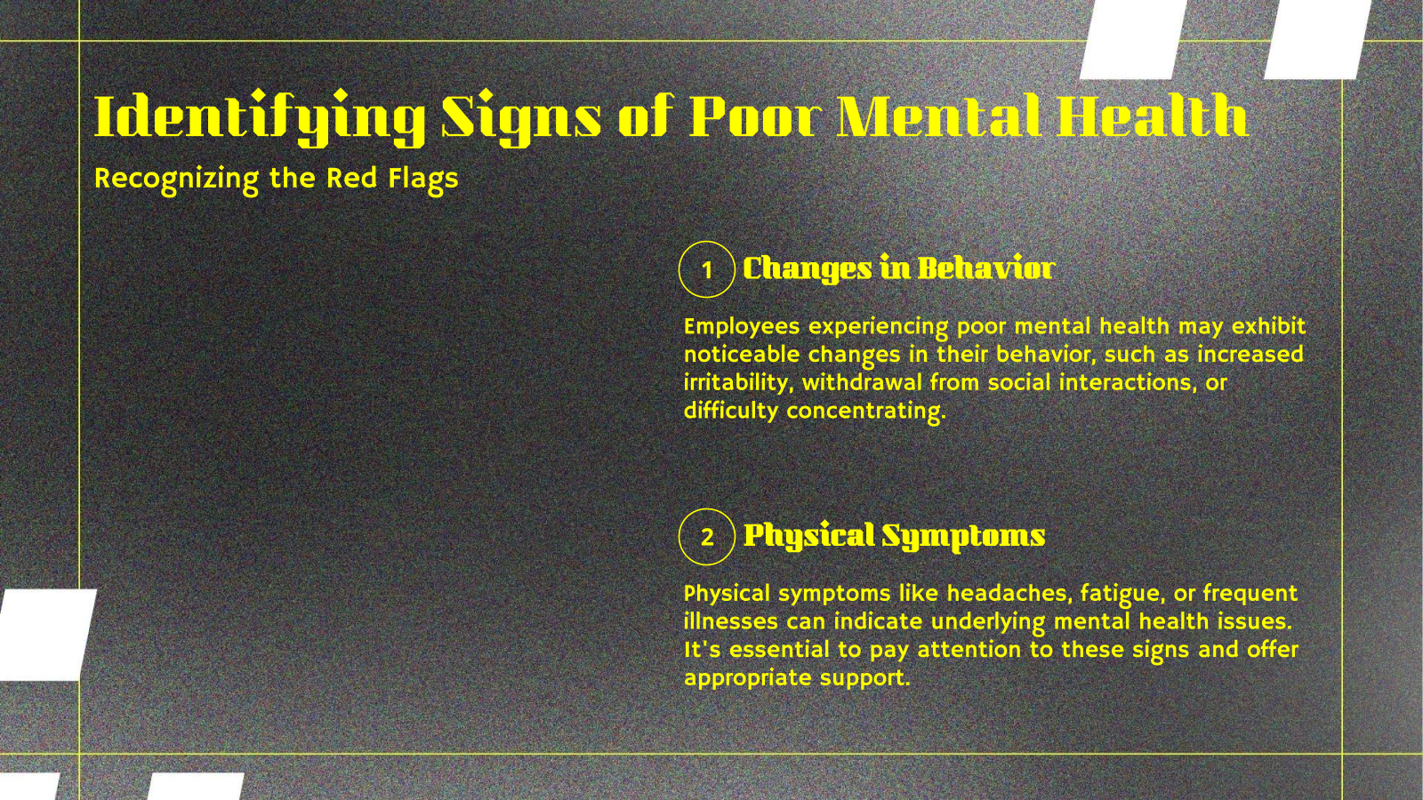 Identifying Signs of Poor Mental Health