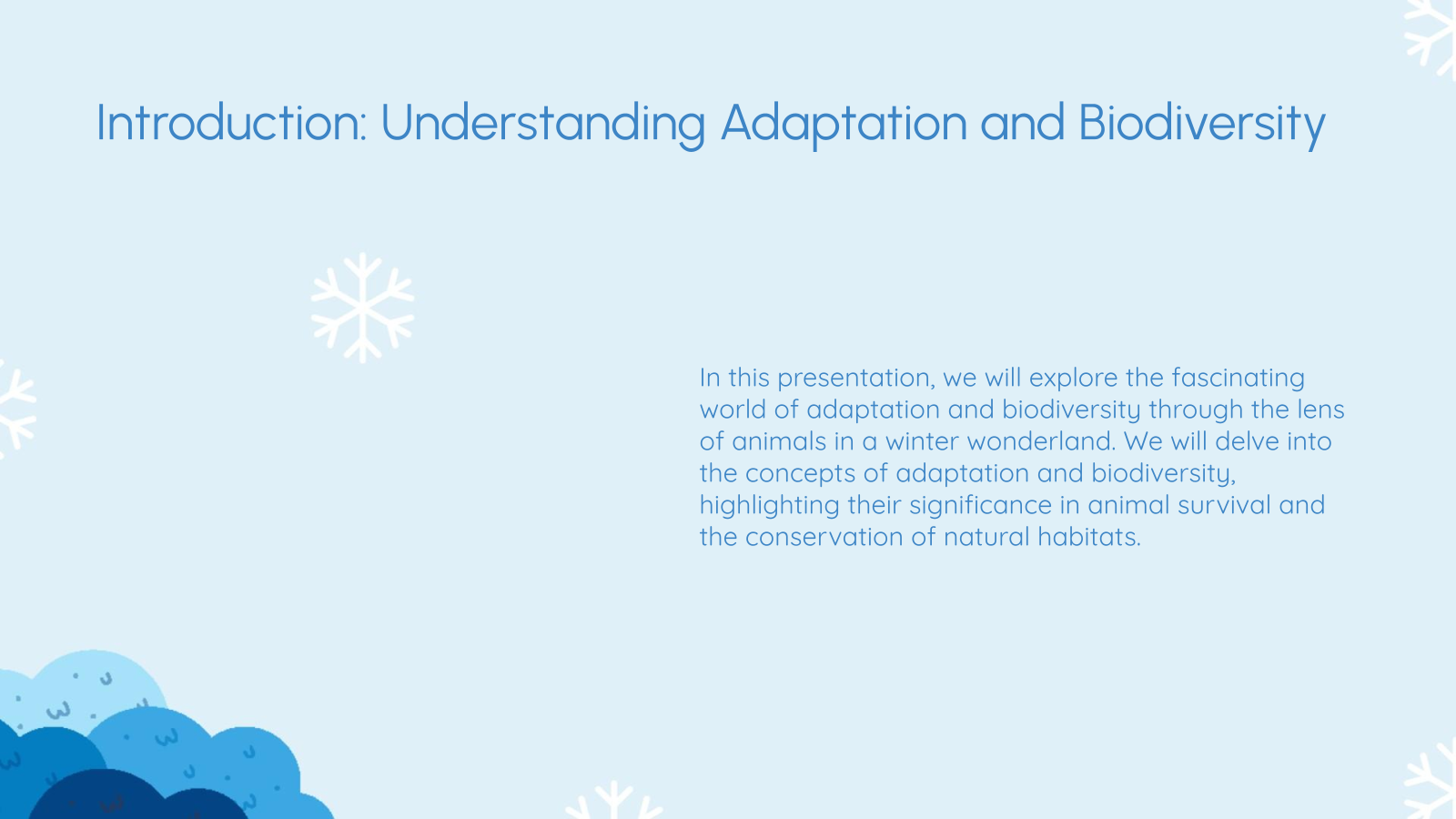 Introduction: Understanding Adaptation and Biodiversity